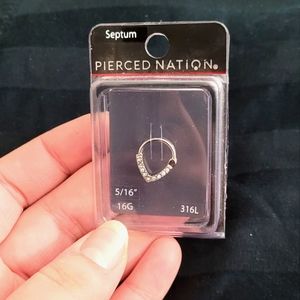 16g gauge Septum Ring silver hinge attached